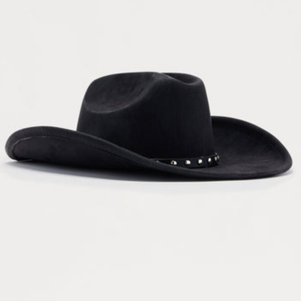 New Stylish Black Western Rodeo Cowboy Hat - Picture 4 of 8